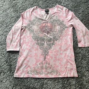 Style & Co. Embellished Cotton/Poly Blend Shirt - 1X